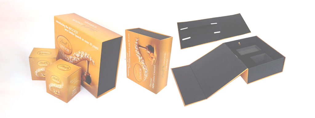 Collapisble magnetic flip top paper gift boxes for chocolate, nuts, beauty, and health care items 